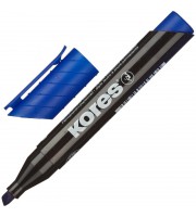 Маркер перманентный Kores синий (толщина линии 3-5 мм) скошенный наконечник