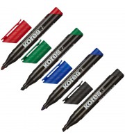 Набор маркеров перманентных Kores 4 цвета (толщина линии 3-5 мм) скошенный наконечник