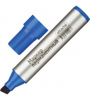 Маркер перманентный Attache синий (толщина линии 3-10 мм) скошенный наконечник
