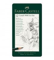 Набор карандашей ч/г Faber-Castell "Castell 9000 Art Set", 12шт., 2H-8B, заточен., метал. кор.