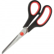 Ножницы 190 мм Attache Economy с пластиковыми прорезиненными анатомическими ручками красного/черног ...