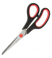 Ножницы 190 мм Attache Economy с пластиковыми прорезиненными анатомическими ручками красного/черног ...