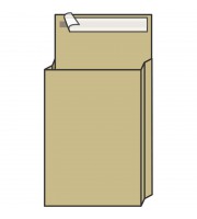 Пакет почтовый C4, UltraPac, 229*324*40мм, коричневый крафт, отр. лента, 130г/м2 (250 шт.)