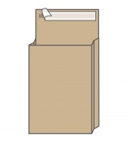 Пакет почтовый C4, UltraPac, 229*324*40мм, коричневый крафт, отр. лента, 130г/м2 (25 шт.)