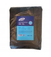 Мешки для мусора на 200 л Luscan черные (ПВД, 40 мкм, в пачке 50 штук, 90х130 см)