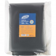 Мешки для мусора на 180 л Luscan черные (ПВД, 50 мкм, в упаковке 50 штук, 90x120 см)