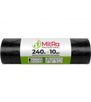 Мешки для мусора на 240 л Mitra Professional черные (ПВД, 30 мкм, в рулоне 10 штук, 112x140 см)