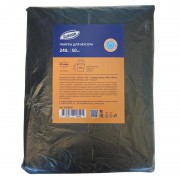 Мешки для мусора на 240 л Luscan черные (ПВД, 65 мкм, в пачке 50 штук, 100х140 см)