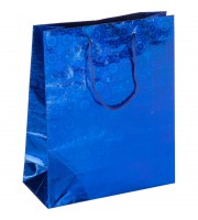 Пакет подарочный голография, синий, 18х21х8см, GBZ092 blue
