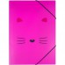 Папка на резинках №1 School Kitty А4 18 мм пластиковая до 200 листов розовая (толщина обложки 0.45 ...
