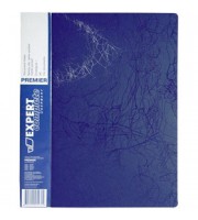 Папка с механическим прижимом, 0,7мм, карман, синий