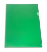Папка-уголок А4 180мкр жест.пластик зеленый непрозр.