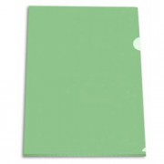 Папка-уголок А4 150мкр жест.пластик зеленый прозр.