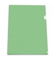 Папка-уголок А4 150мкр жест.пластик зеленый прозр.