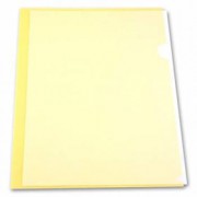 Папка-уголок А4 150мкр жест.пластик желтый прозр.