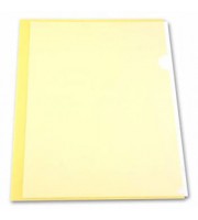 Папка-уголок А4 150мкр жест.пластик желтый прозр.