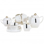 Чайный сервиз фарфоровый Снежная Королева на 6 персон (15 предметов, квадрат)