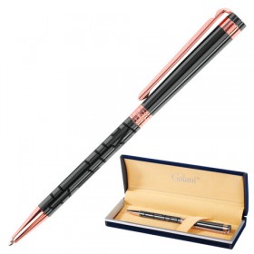 Ручка подарочная шариковая GALANT Vitznau, корпус серый, золотистые детали, 0,7мм, синяя