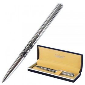 Ручка подарочная шариковая GALANT Basel, корпус серебр./черный, хром. детали, 0,7мм, синяя