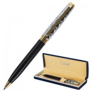 Ручка подарочная шариковая GALANT Consul, корпус серебр./черный, золот.детали, 0,7мм, синяя