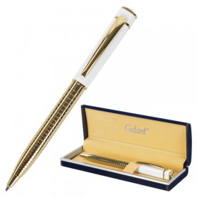 Ручка подарочная шариковая GALANT Mont Pelerin, корпус золот./белый, золот.детали, 0,7мм,син