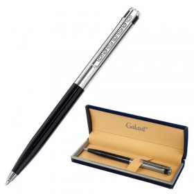 Ручка подарочная шариковая GALANT ACTUS, корпус серебр. с черн., детали хром, 0,7мм, синяя