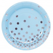 Набор тарелок бум Горошек серебрян 17см 6шт/уп,1502-2874