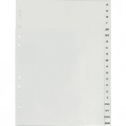 Разделитель листов А4, пластиковый алфавитный А-Я, серый