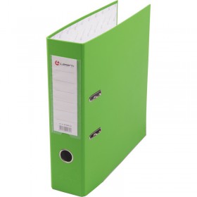 Папка-регистратор Lamark 80мм светло-зеленый, металл. окантовка, карман