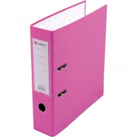 Папка-регистратор А4 Lamark 80мм розовый, металл. окантовка, карман