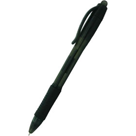 Ручка гелевая автоматическая, с резиновым держ, черный
