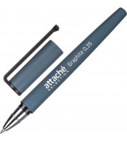 Ручка гелевая неавтоматическая Attache Selection Graphite синяя корпус soft touch (толщина линии 0. ...