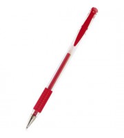 Ручка гелевая с резиновым держат., красный