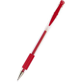 Ручка гелевая с резиновым держат., красный