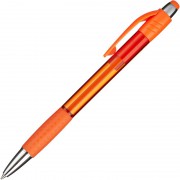 Ручка шариковая автоматическая Attache Happy синяя (оранжевый корпус, толщина линии 0.5 мм)