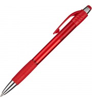 Ручка шариковая автоматическая Attache Happy синяя (красный корпус, толщина линии 0.5 мм)