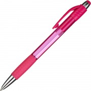 Ручка шариковая автоматическая Attache Happy синяя (розовый корпус, толщина линии 0.5 мм)