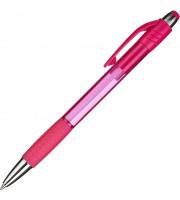Ручка шариковая автоматическая Attache Happy синяя (розовый корпус, толщина линии 0.5 мм)