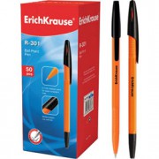Ручка шариковая ERICH KRAUSE R-301, оранжевый корпус, черный