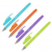 Ручка шариковая неавтоматическая в ассортименте Attache Joy синяя корпус soft touch (толщина линии ...