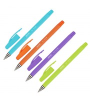 Ручка шариковая неавтоматическая в ассортименте Attache Joy синяя корпус soft touch (толщина линии ...