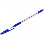 Ручка шариковая ERICH KRAUSE R-301, прозрачный корпус, с резин. держателем, синий