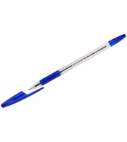 Ручка шариковая ERICH KRAUSE R-301, прозрачный корпус, с резин. держателем, синий
