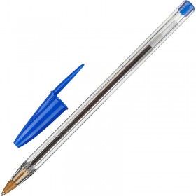 Ручка шариковая неавтоматическая Bic Cristal синяя (толщина линии 0.32 мм)