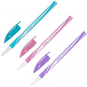 Ручка шариковая неавтоматическая в ассортименте Attache Funfair синяя (толщина линиии 0.35 мм)