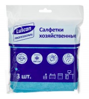 Салфетки хозяйственные Luscan Professional 300г/м2 30х30см 3шт/уп синие