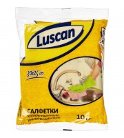 Салфетки хозяйственные Luscan универсал. вискоза 60-70г/м2 30х25 см 10шт/уп