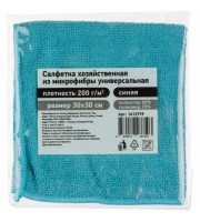 Салфетка хозяйственная из микрофибры универс 200г/м2 30х30см синяя