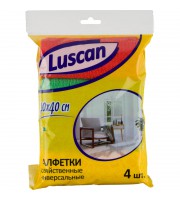 Салфетки хозяйственные Luscan из микрофибры универс 220г/м2 40х40см 4шт/уп