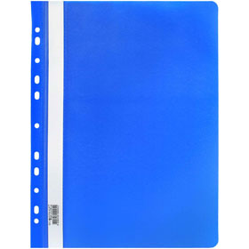 Папка-скоросшиватель пластиковый, с перфорацией, синий